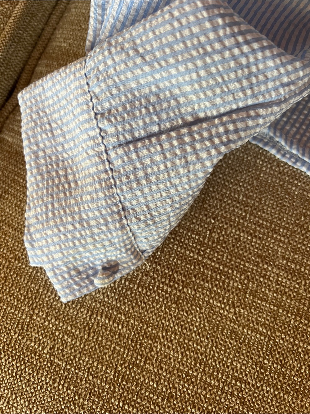 Light Blue Ruffled Front Button Blouse - Picture 3 of 4